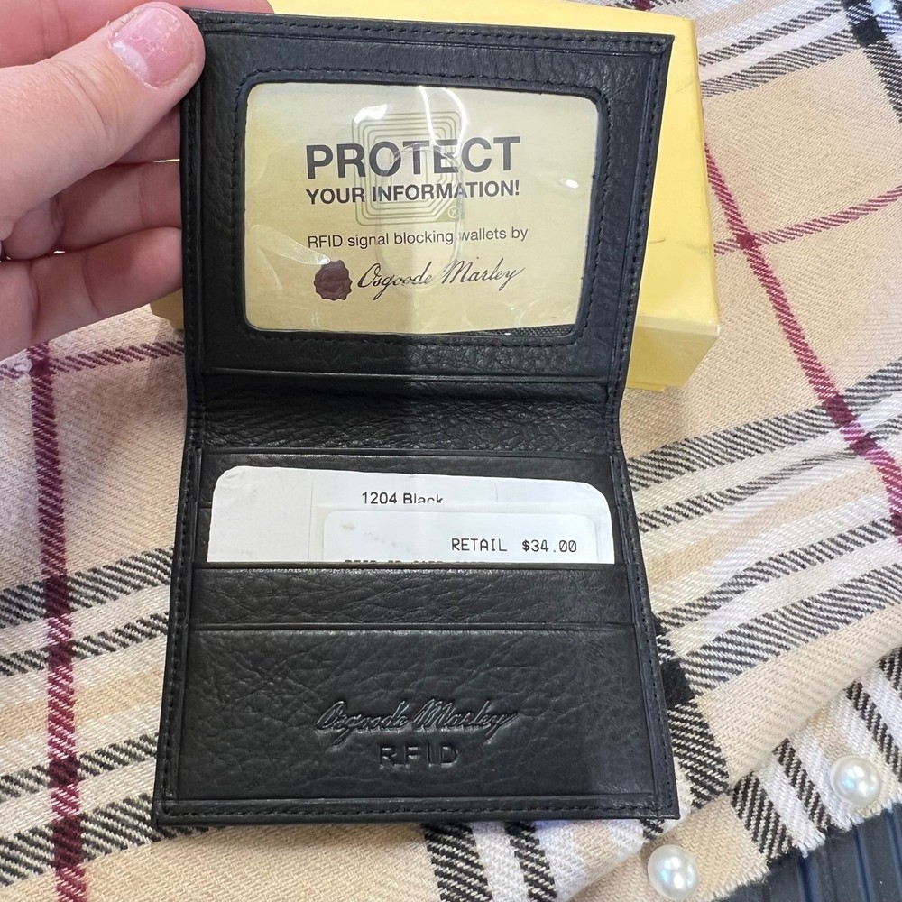 Osgood Marley 1532 Espresso ID Passcase Wallet RFID Blocking Leather