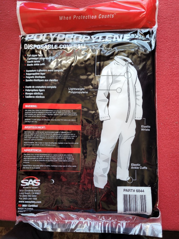 SAS XL Polypropylene Disposable Painting Coverall