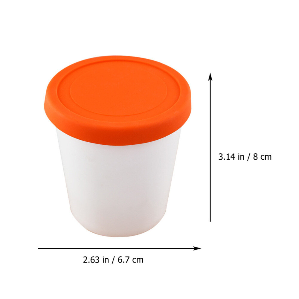 4 Pcs Homemade Ice Cream Yogurt Container Cups Stackable Freezer Containers