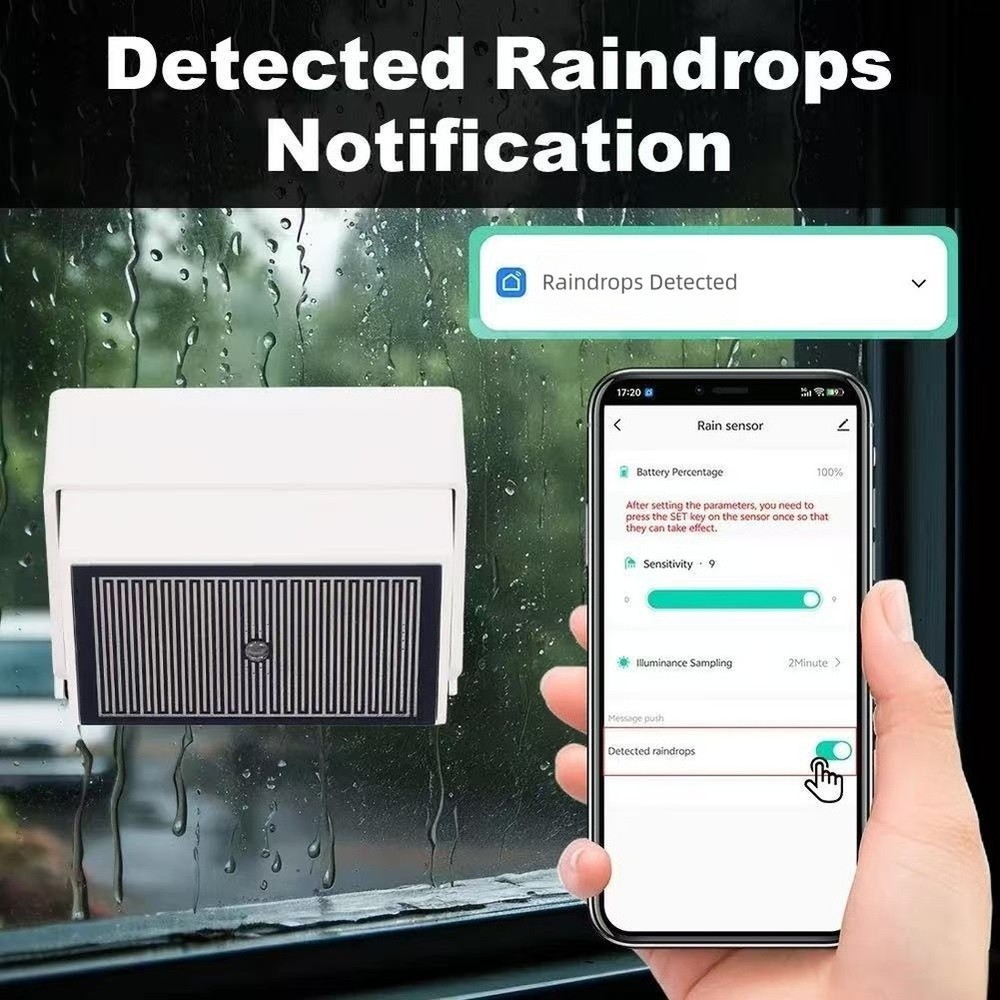 Smart For FOR ZIGBEE Compatible Rain Sensor with Raindrop Notification
