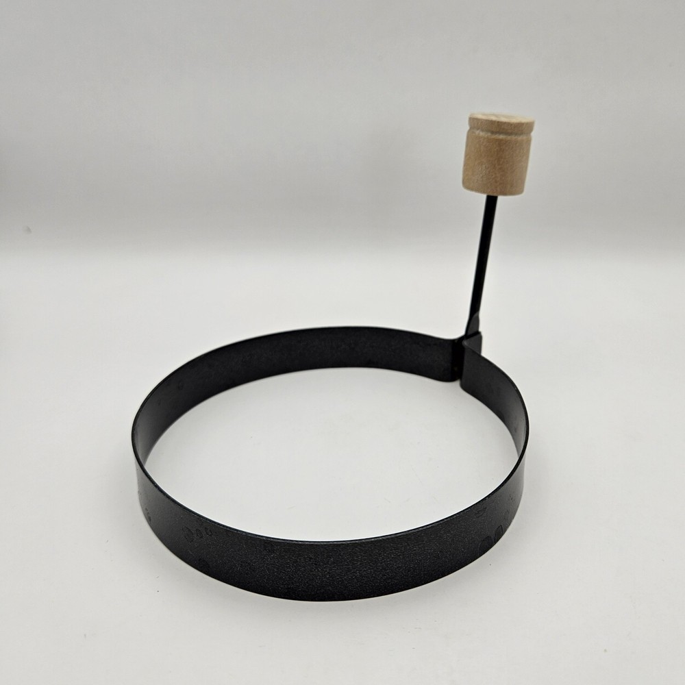Pair of Non-stick egg rings with folding handle