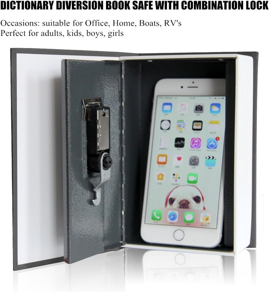 Compact Diversion Book Safe with Upgraded Combination Lock for Hidden Security