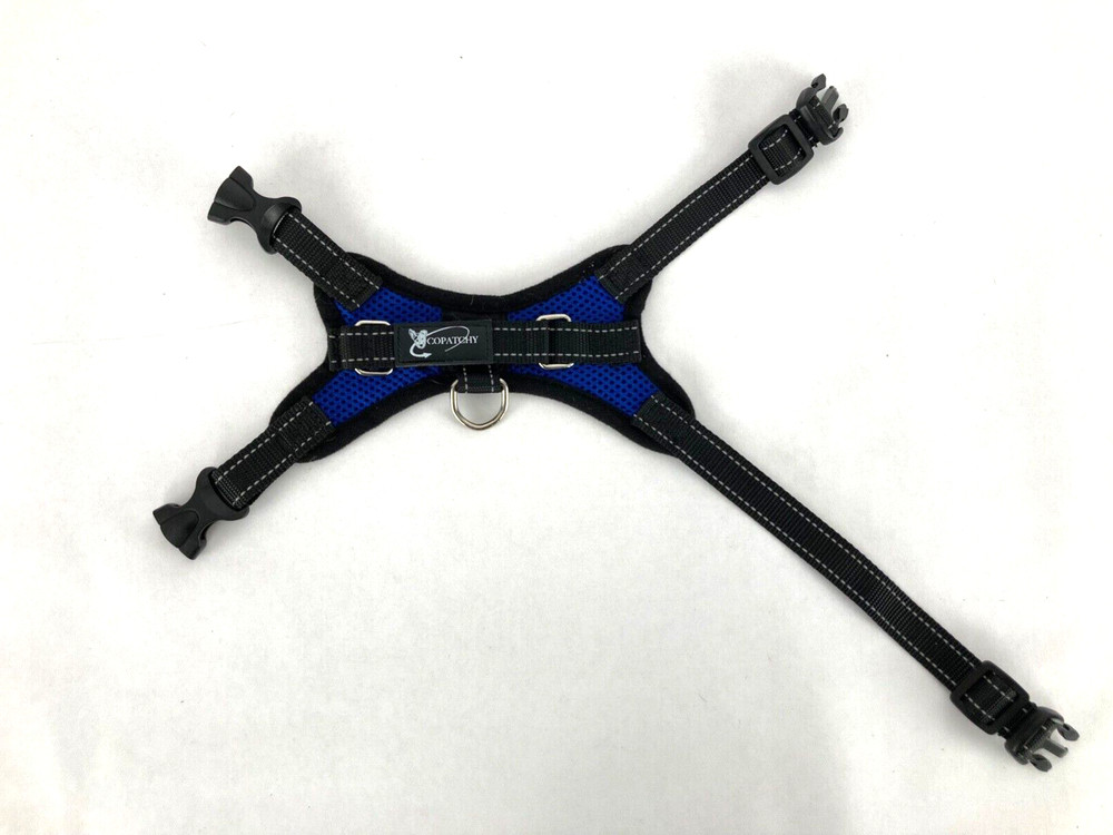 Copatchy No Pull Reflective Adjustable Dog Harness with Handle Blue Size XS