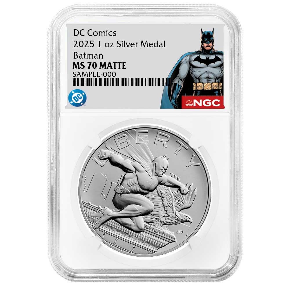 2025 1-oz Batman DC Comics Silver Medal NGC MS70 Batman Label
