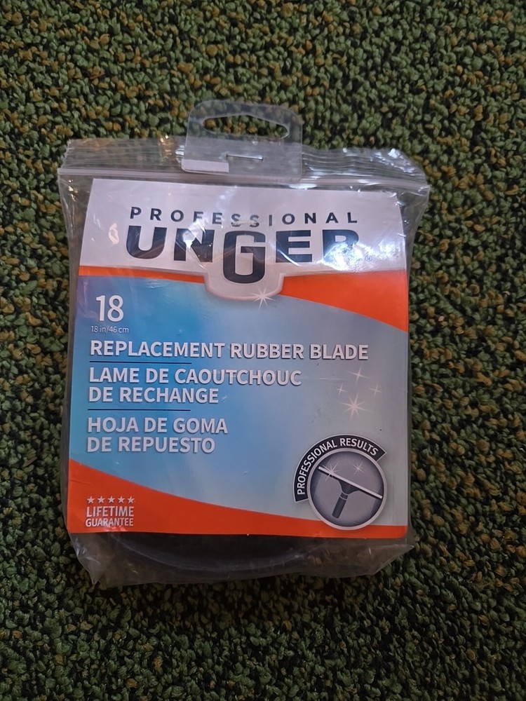 Unger Professional Cut-to-Size Replacement Rubber Squeegee 18 In, Black