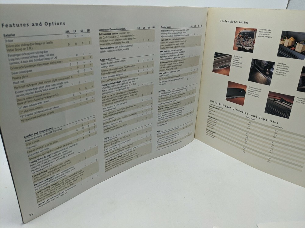 1999 FORD WINDSTAR VAN Sales Brochure Advertising