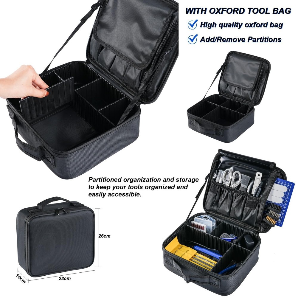 Pro 3D Printer Tools 124pc Set: Rotary Tool, Nozzle Clean, Deburring, Bag - H...
