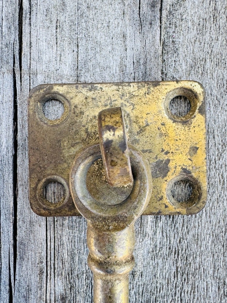 Antique Salvage Solid Brass Cabin Door Hook Silent Gate Latch Hook Only 3 7/8 In