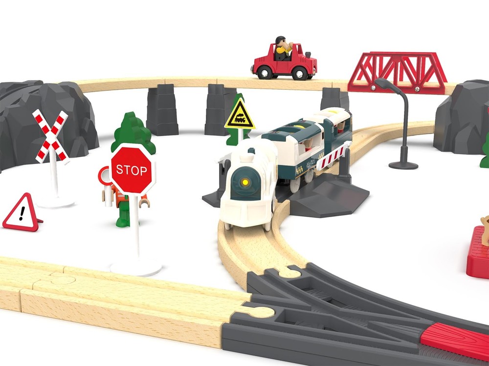 Battery Powered Train Set for Railway System, Electric Small, White