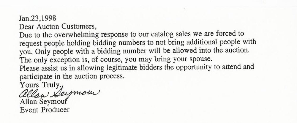 The Pacific Coast Vintage Surf Auction Program-1998