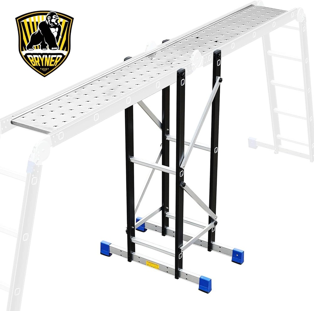 Bryner Folding Step Ladder,19.6ft ,7in1 Multi-Purpose Folding Extension Ladders