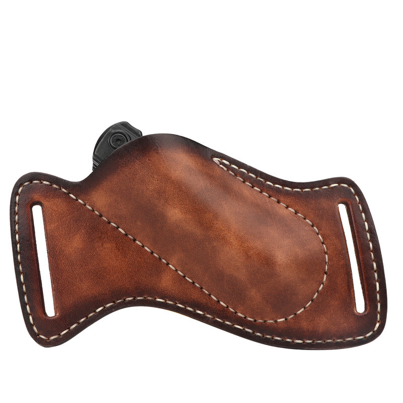 TOURBON Leather Folding/Fixed Knife Sheath EDC Compact Tools Belt Pouch