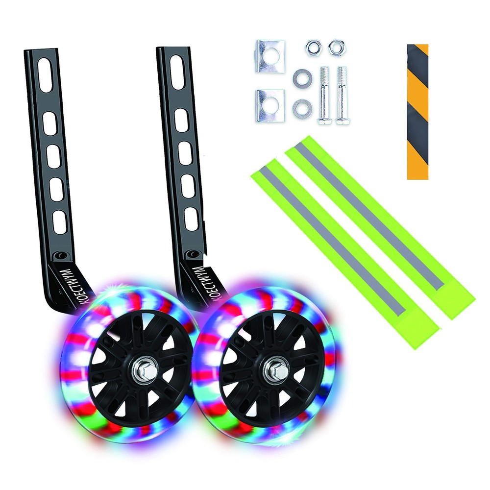 Bicycle Training Wheels Flash Mute Heavy Duty Rear Wheel Stabilizers Mounted