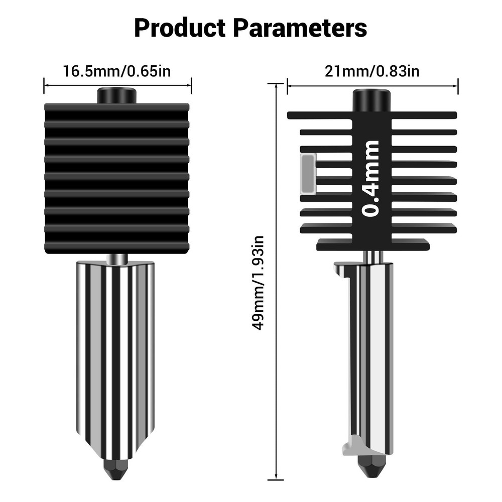 2 Pack A1 Mini/A1 Hotend Print Head Upgrade Extruder Replacement with 4PCS Hi...