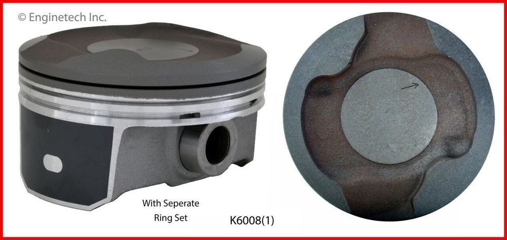 Single STD Bore Piston & Ring Set for Jeep 4.7L - Enginetech K6008