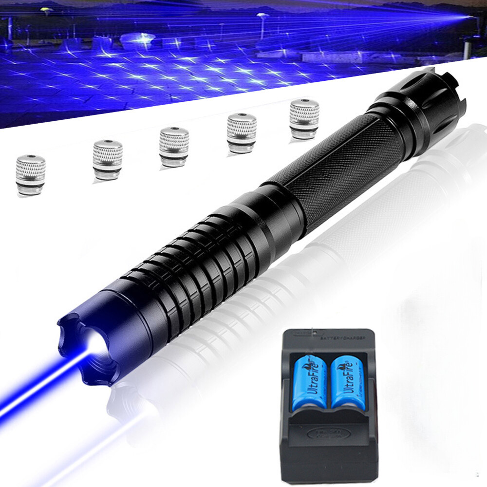 LMM6B 450nm Adjustable Focus Blue Laser Pointer Visible Beam Light & AL Case