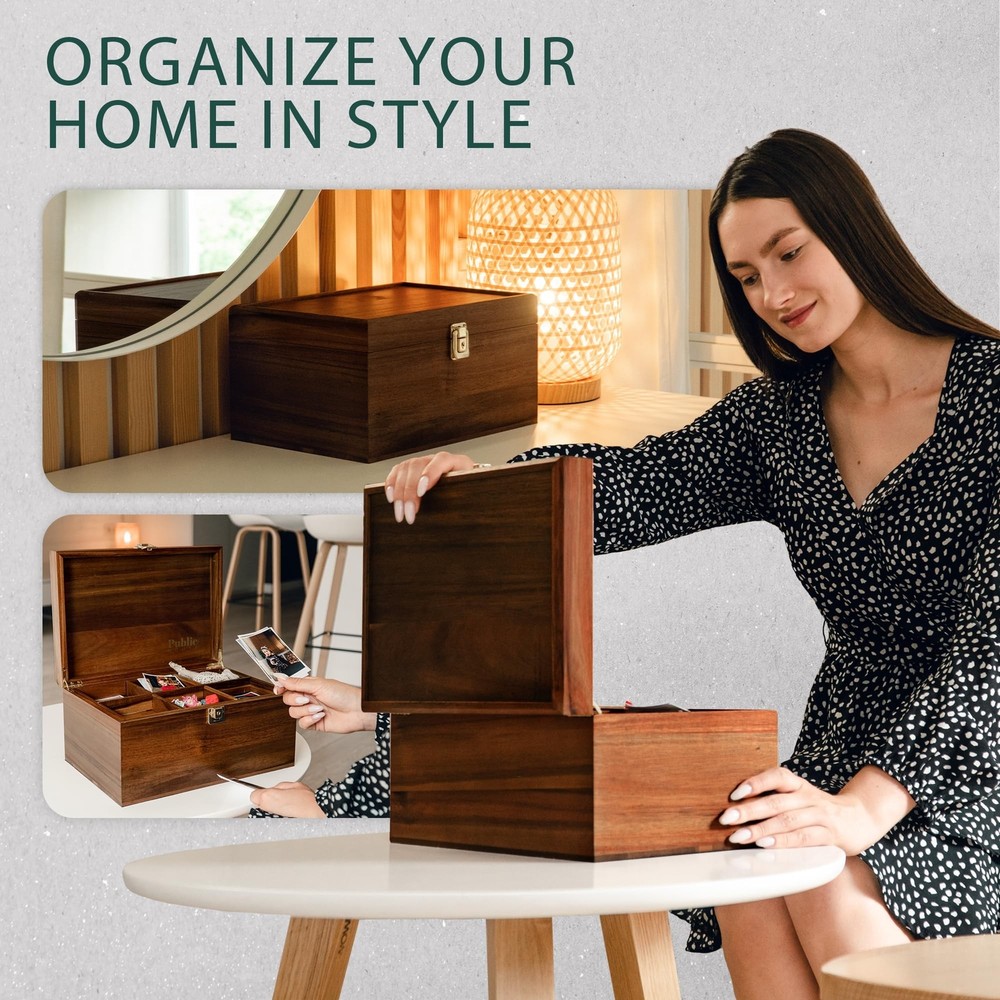 Public House Locking Wooden Keepsake Box, Customizable Design With Adjustable...