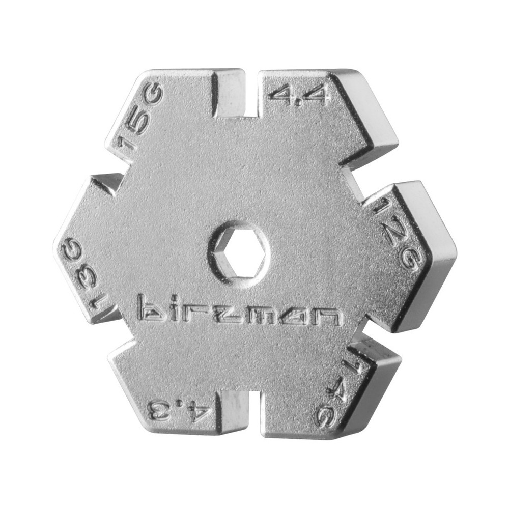 Birzman Silver Multi-Size Spoke Wrench with 5mm Hex Leverage for Bicycle Wheel
