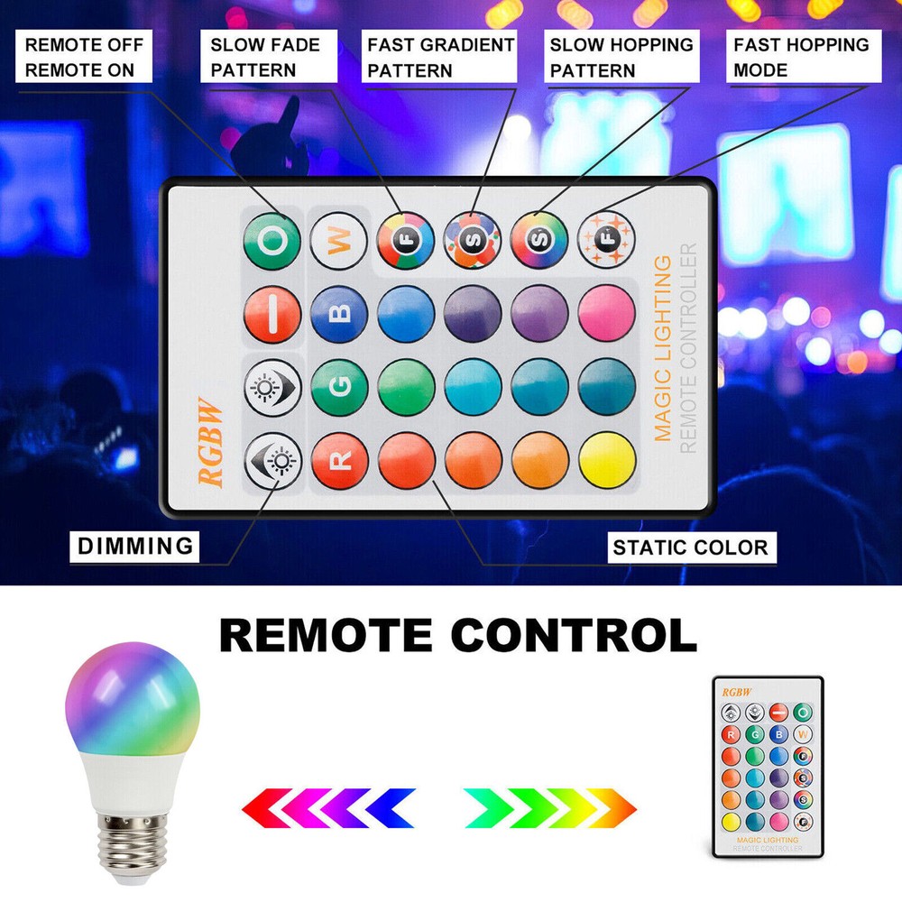 16 Color Changing Magic Light E27 RGB LED Lamp Bulb with Wireless Remote Control