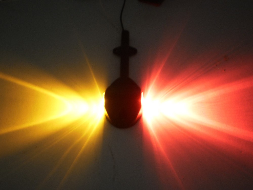 TWO - Low Profile LED Amber and Red Fender Marker Light Trailer RV Camper