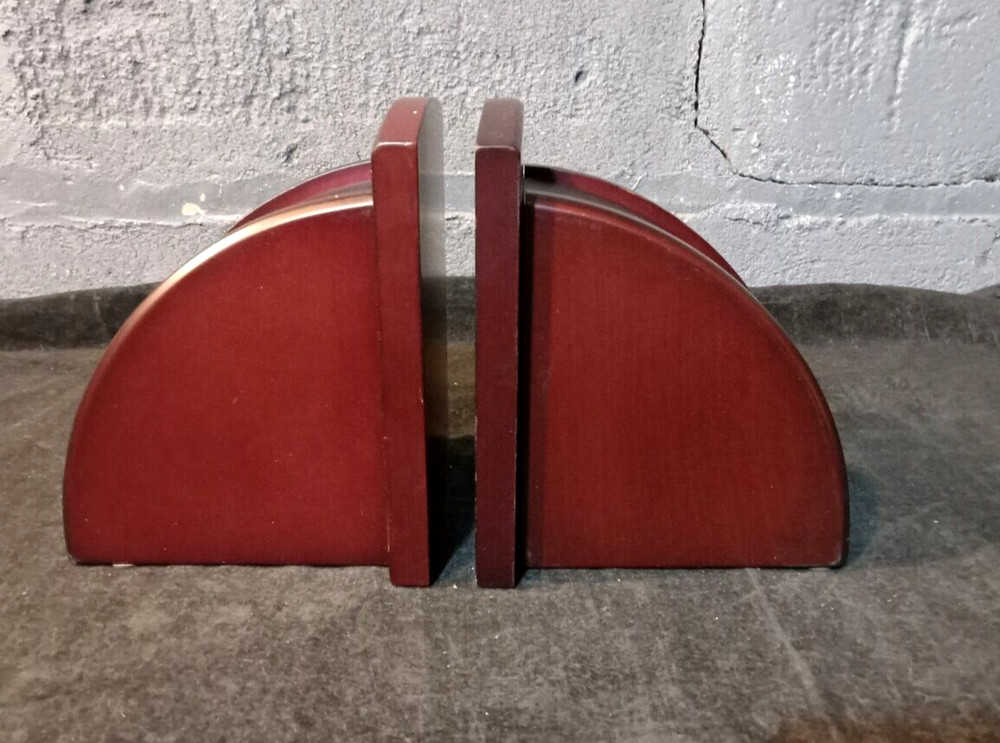 Eldon Solid Wood Mahogany With Black Accent Bookends