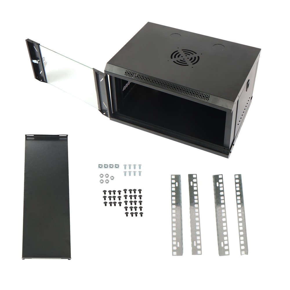 6U 15.5" Deep Server Rack Cabinet Wall Mount w/Door Lock for Secure Networking