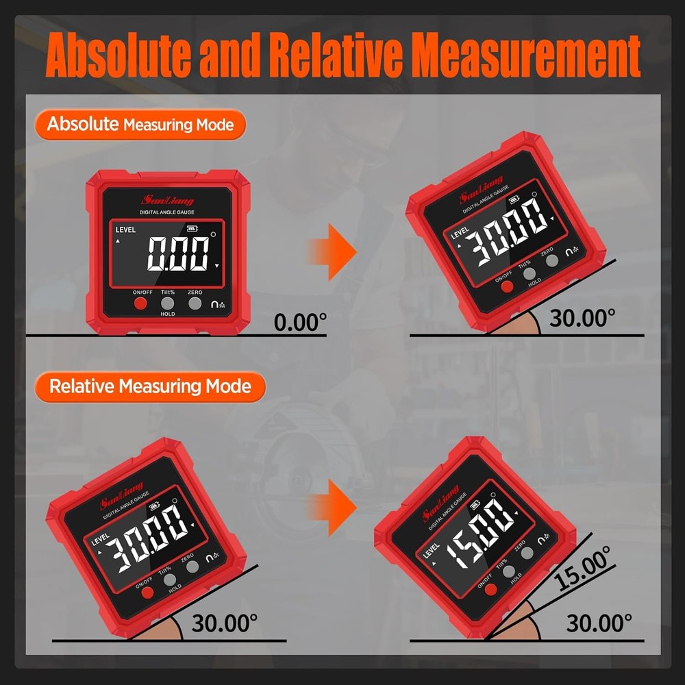 Digital Angle Finder Tool with Electronic Laser，Rechargeable Angle...
