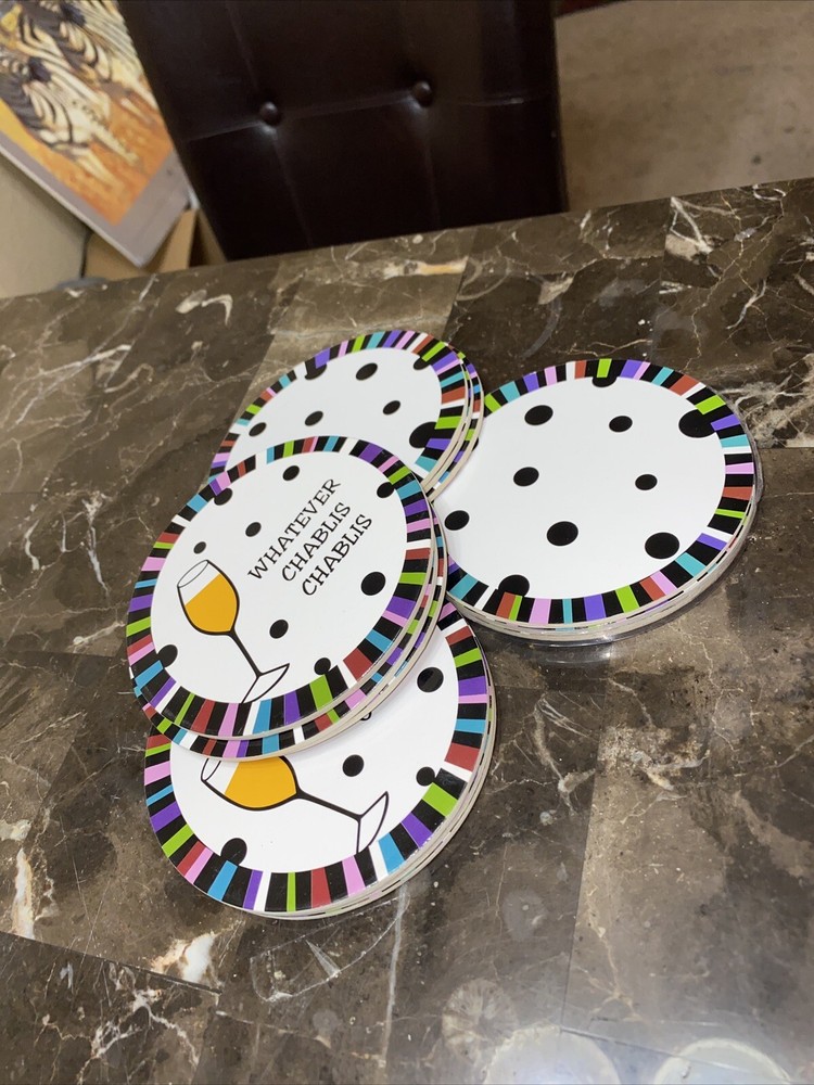 "Whatever Chablis Chablis" Coaster 12piece Set Reversible
