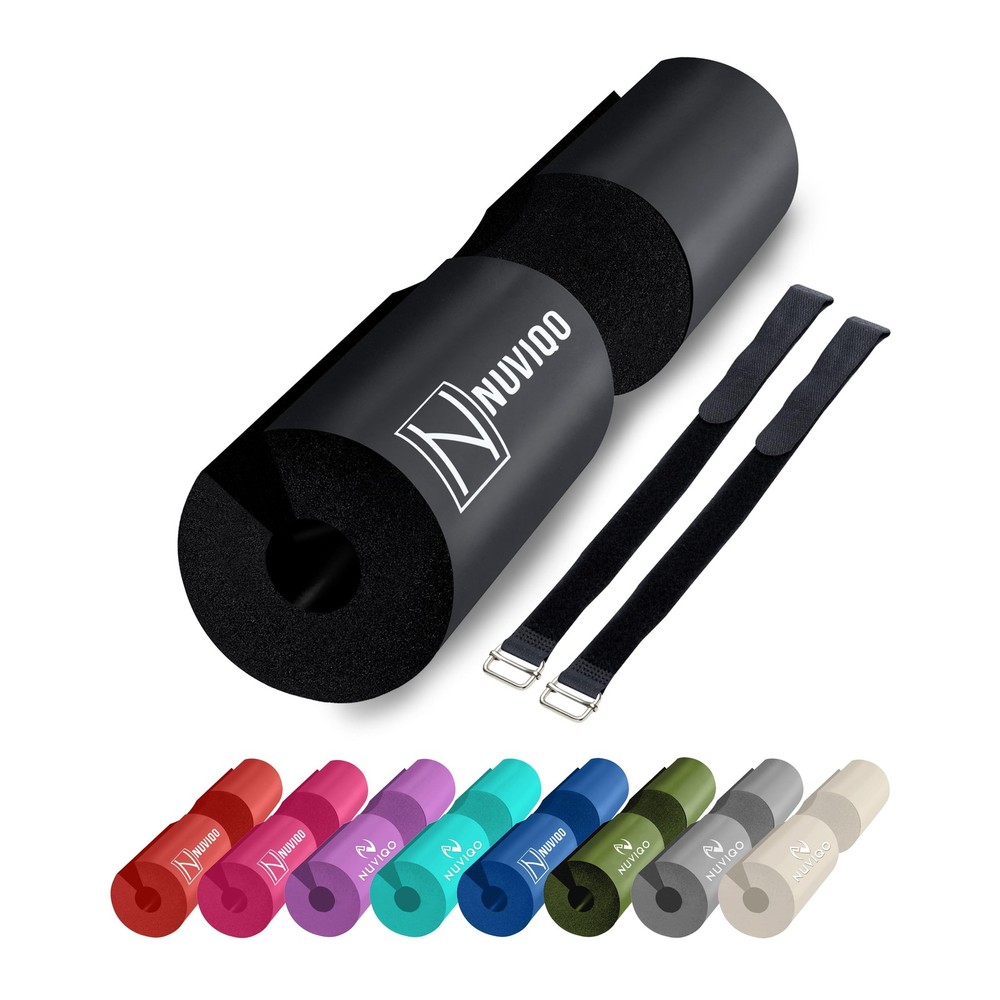 Cushioned Barbell Pad for Lunges and Hip Thrusts - Protects Neck Black