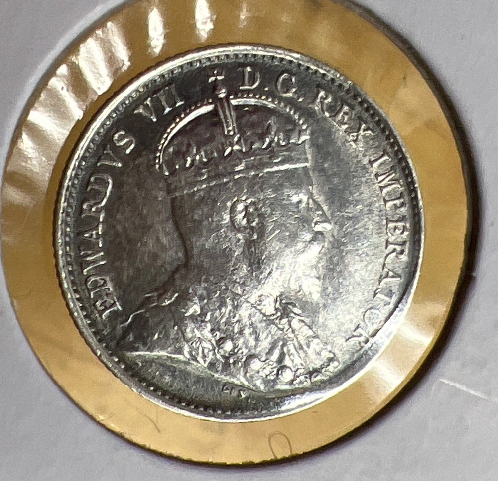 1903-Large H Canada 5 Cent Silver .925 Silver