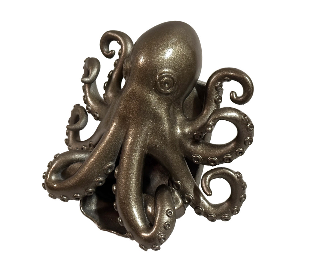 Octopus Pool Scupper Spillway: Hand-Finished Metallic Water Feature