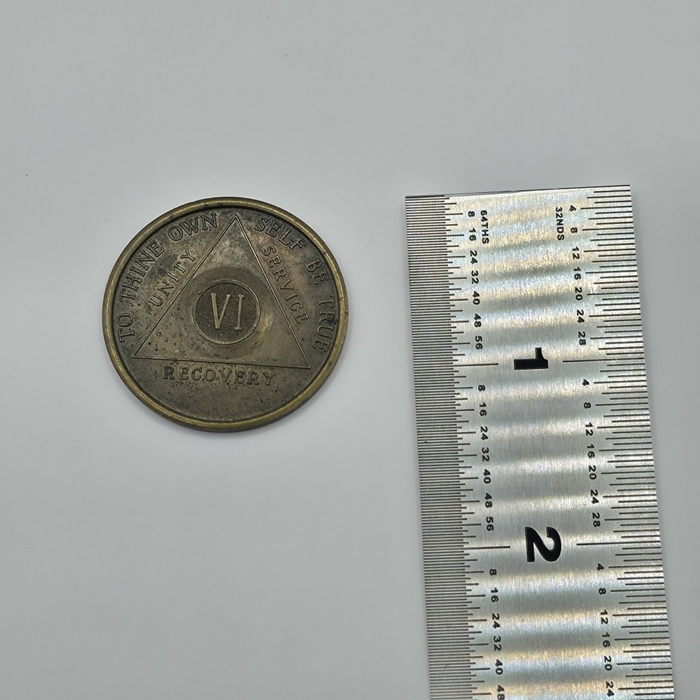 AA 6 Years Token Bronze Color 1 1/2"