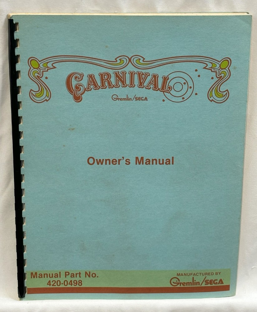 ORIGINAL-GREMLIN/SEGA-CARNIVAL-OWNER'S MANUAL
