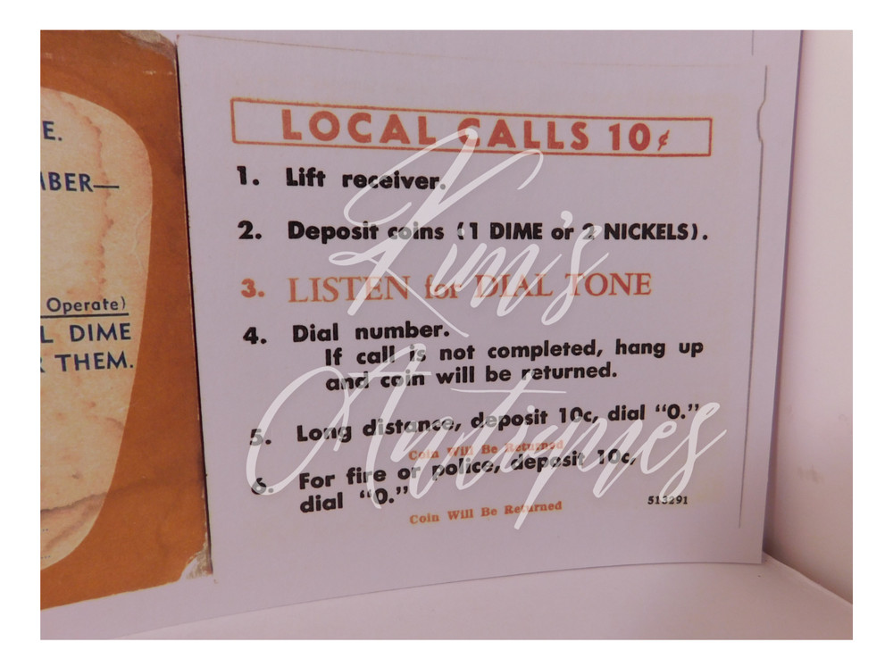 2 Sheets of 6 Diff. Repro. Center Info Card Inserts for W/E or A/E Payphones P10