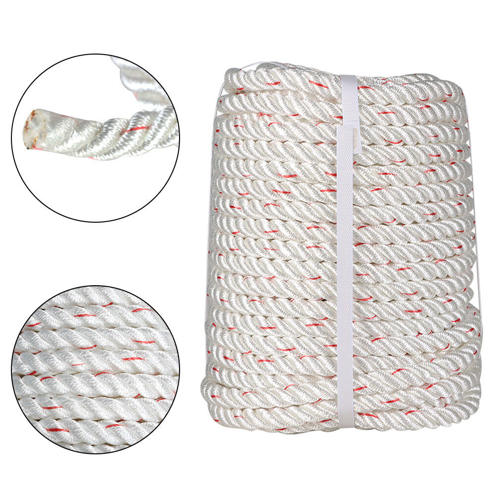 5/8" x 150FT Three Strand Twisted Braid Polyester Rope 20% Stronger Tree Line