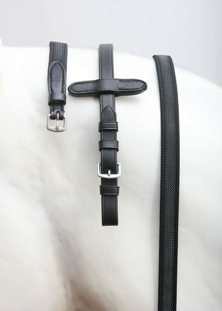 Dobert Stallmeister Rubberized Web Reins Black Inv: 6186
