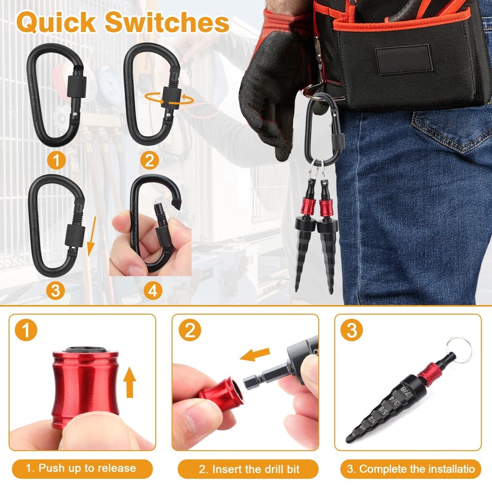 2PC Swaging Tube Expander Tool Drill Bit Set Air Conditioner Copper Pipe Flaring