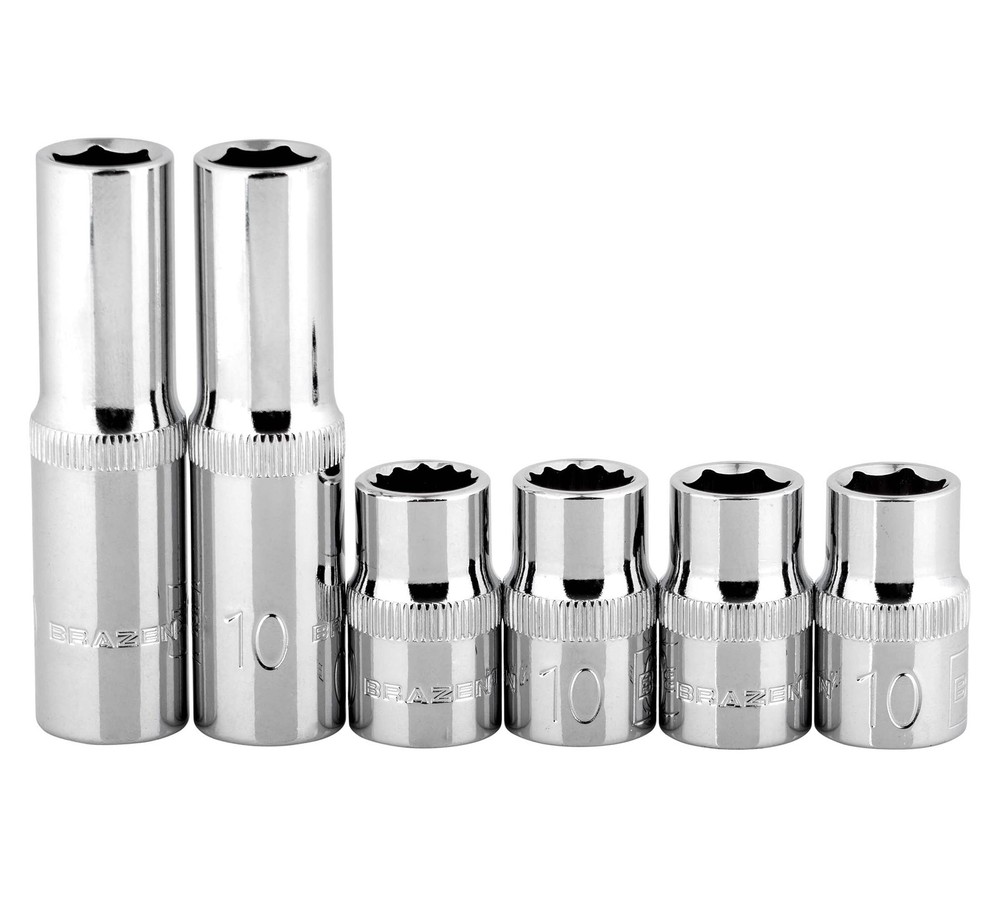 BRAZEN 10mm Socket Six Pack (3/8" Drive, Multi-Type)