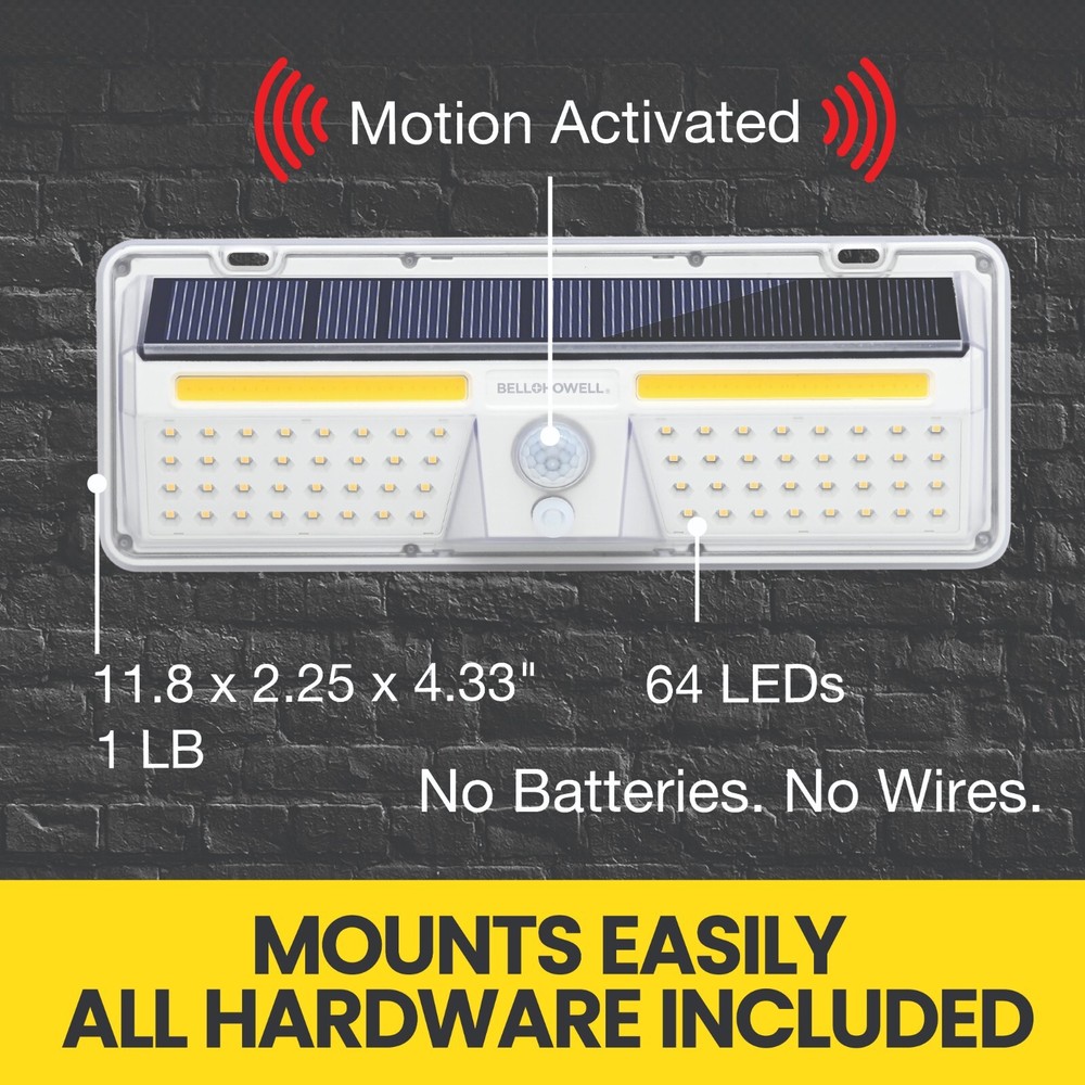 Bell + Howell Solar Bionic Outdoor with Motion Sensor XL Wall Light