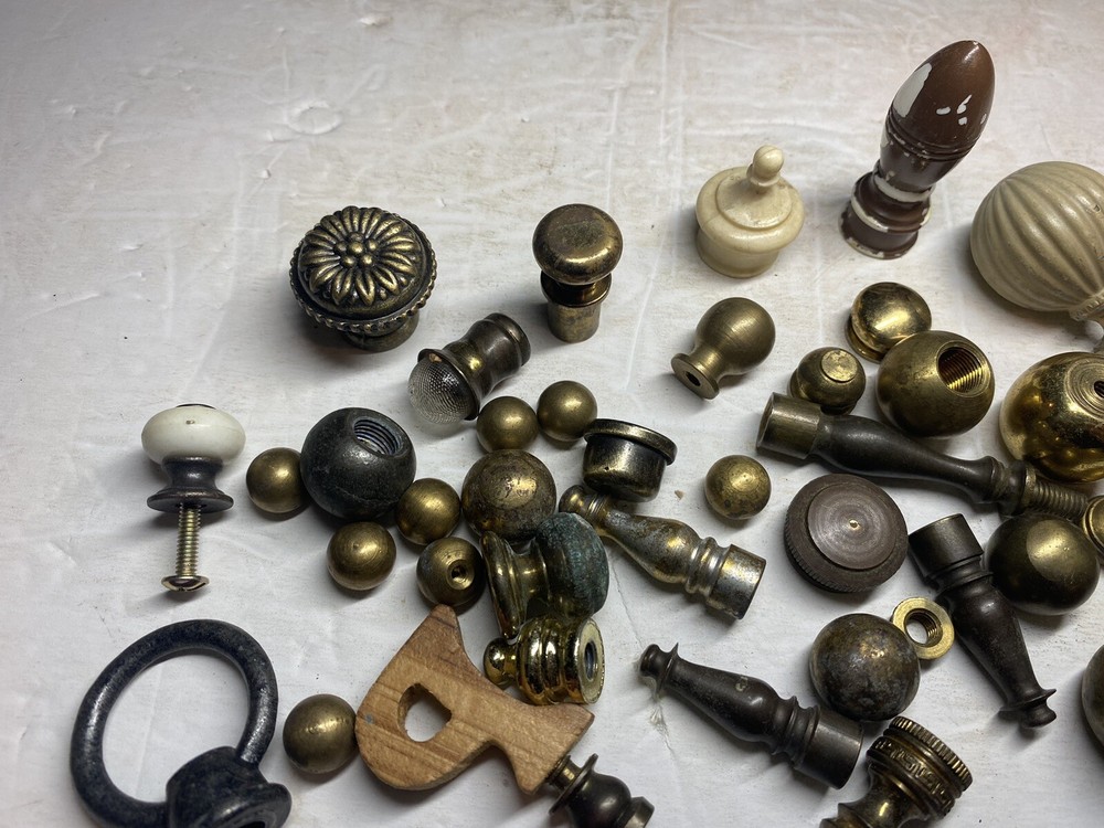 Vintage 56 Piece Lot Finials Pulls Hardware