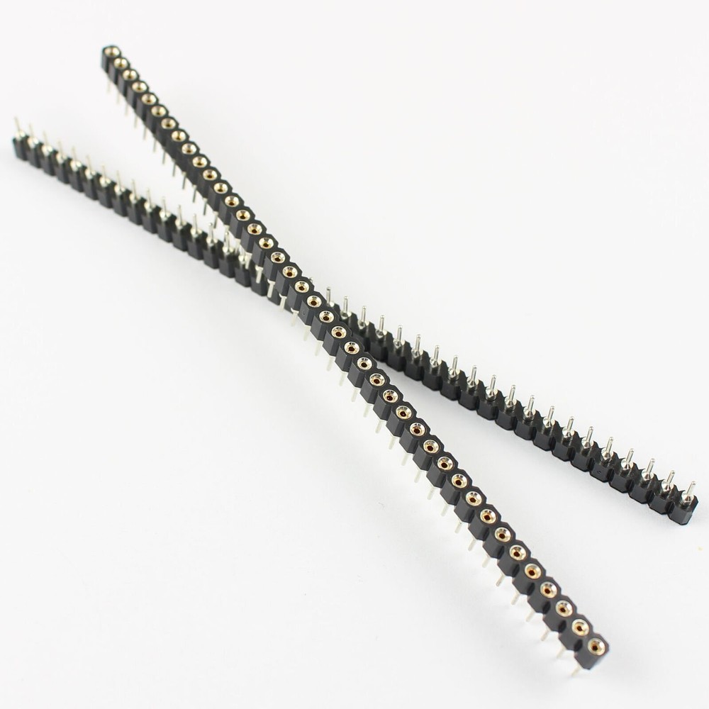 2Pcs 2.54mm Pitch 40 Pin Single Tin PCB Panel IC Breakable Round Female Header