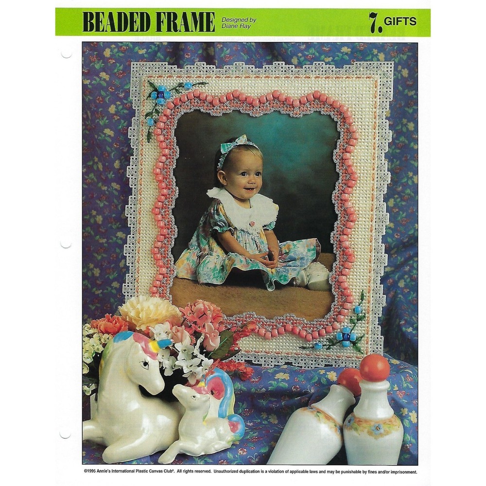 Beaded Frame Plastic Canvas Pattern Annie's International Pattern Club