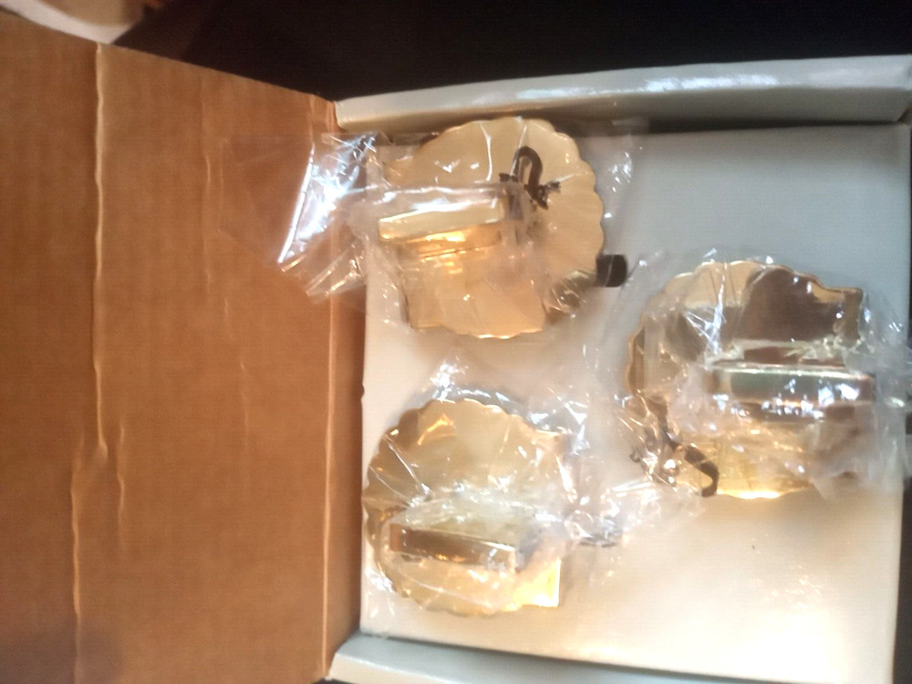 Solid Brass Sea Shell Scallop Partylite Candleholder Holder Stand Rest NIB
