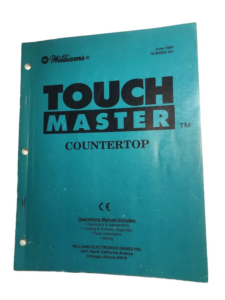 Williams Touch Master Video Arcade Game Service Manual