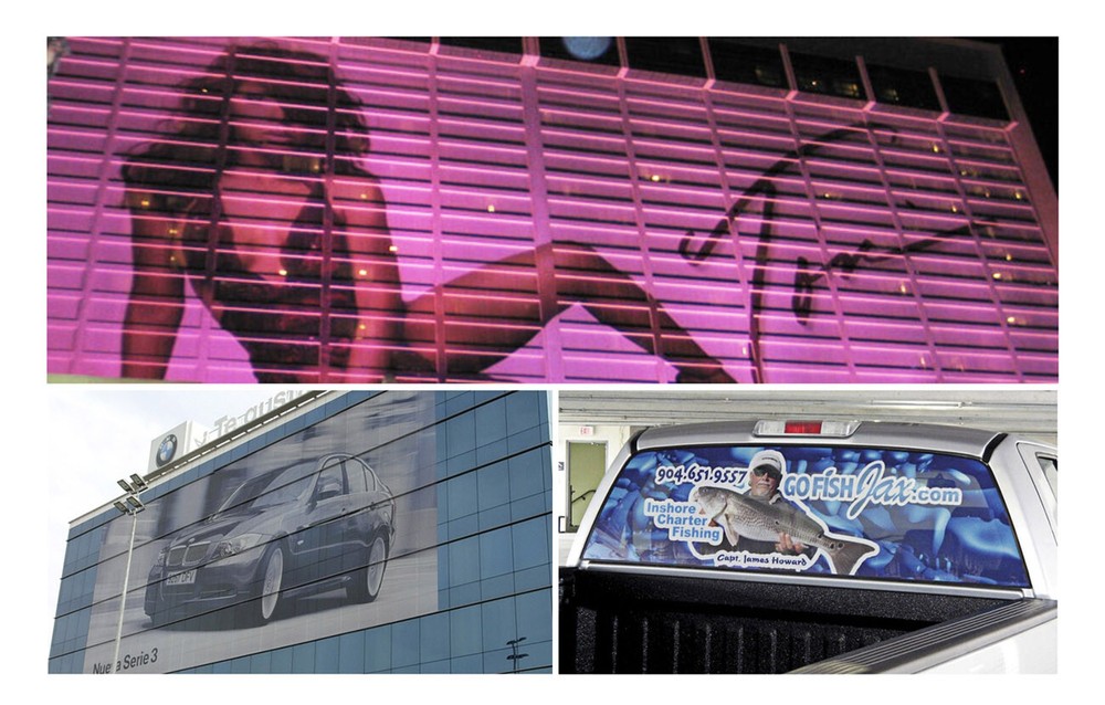 Wholesale Bulk Custom One way vision, wind perf, perforated vinyl Printing