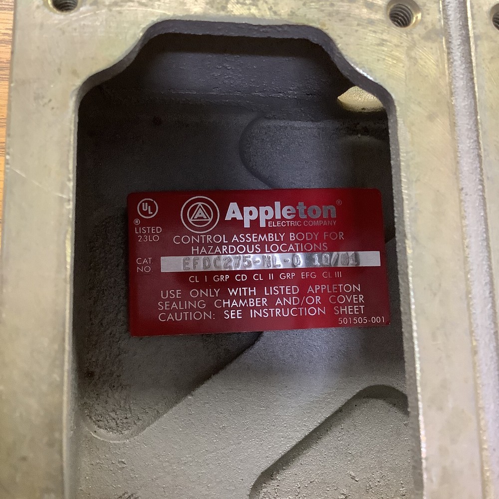 Appleton EFDC275-NL-0 10/01 Control Assembly Body