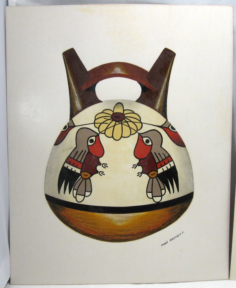 Two Signed Paintings, Nazca Polychrome Pottery, Ica, Peru