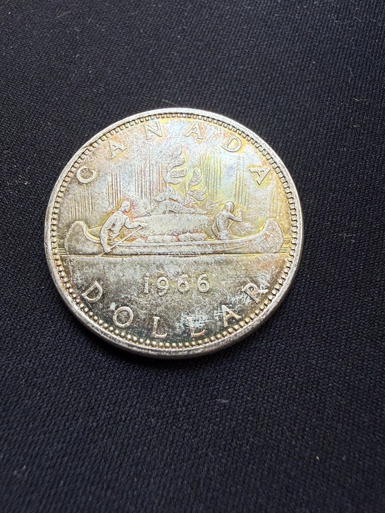 1966 Canada $1 Silver Dollar Coin - Toned Gem