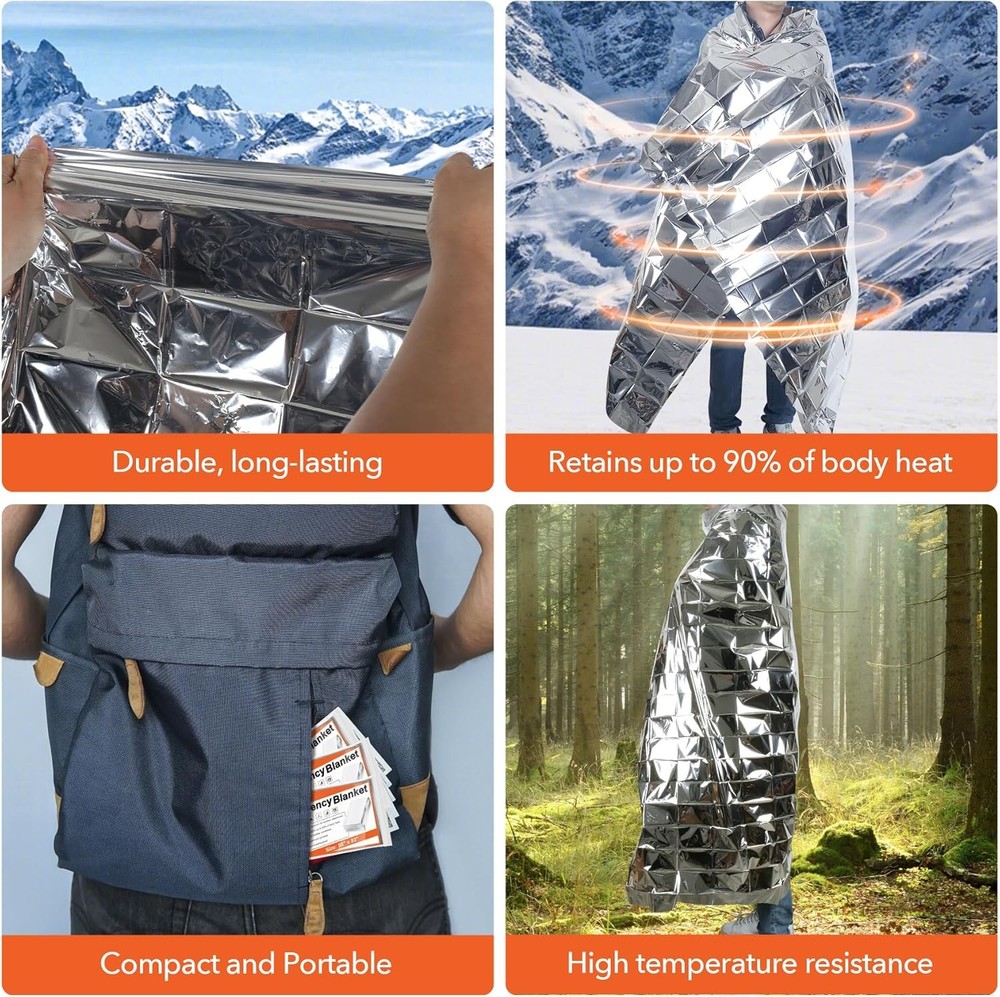 6PK Emergency Mylar Blanket, Space Blanket