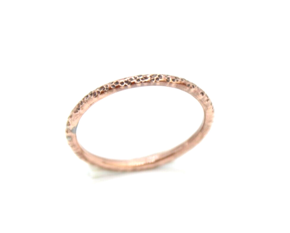 Copper Ring Stackable Hammered Rings Band Size 12.5 Promise Ring thin 2mm